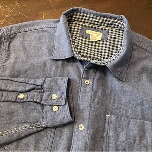 Carbon 2 Cobalt Blue Jean Style 109% Soft Cotton Button Down Shirt